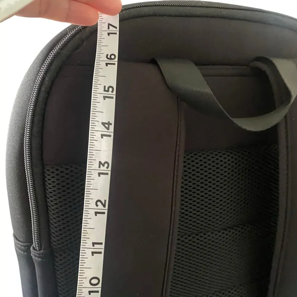 Qualtrics Black on Black Waterproof Backpack with Pockets - Laptop Bookbag NEW
